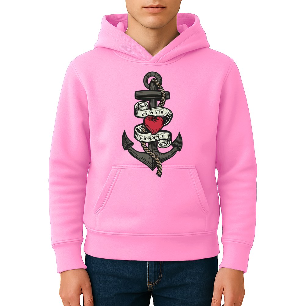 He's My Anchor Kids Hoodie