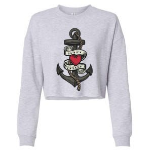 He's My Anchor Cropped Pullover Crew