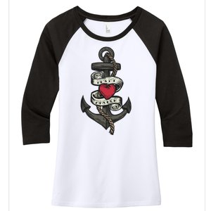 He's My Anchor Women's Tri-Blend 3/4-Sleeve Raglan Shirt