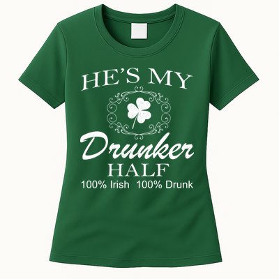 He's My Drunker Half Funny St. Patrick's Day Womens T-Shirt