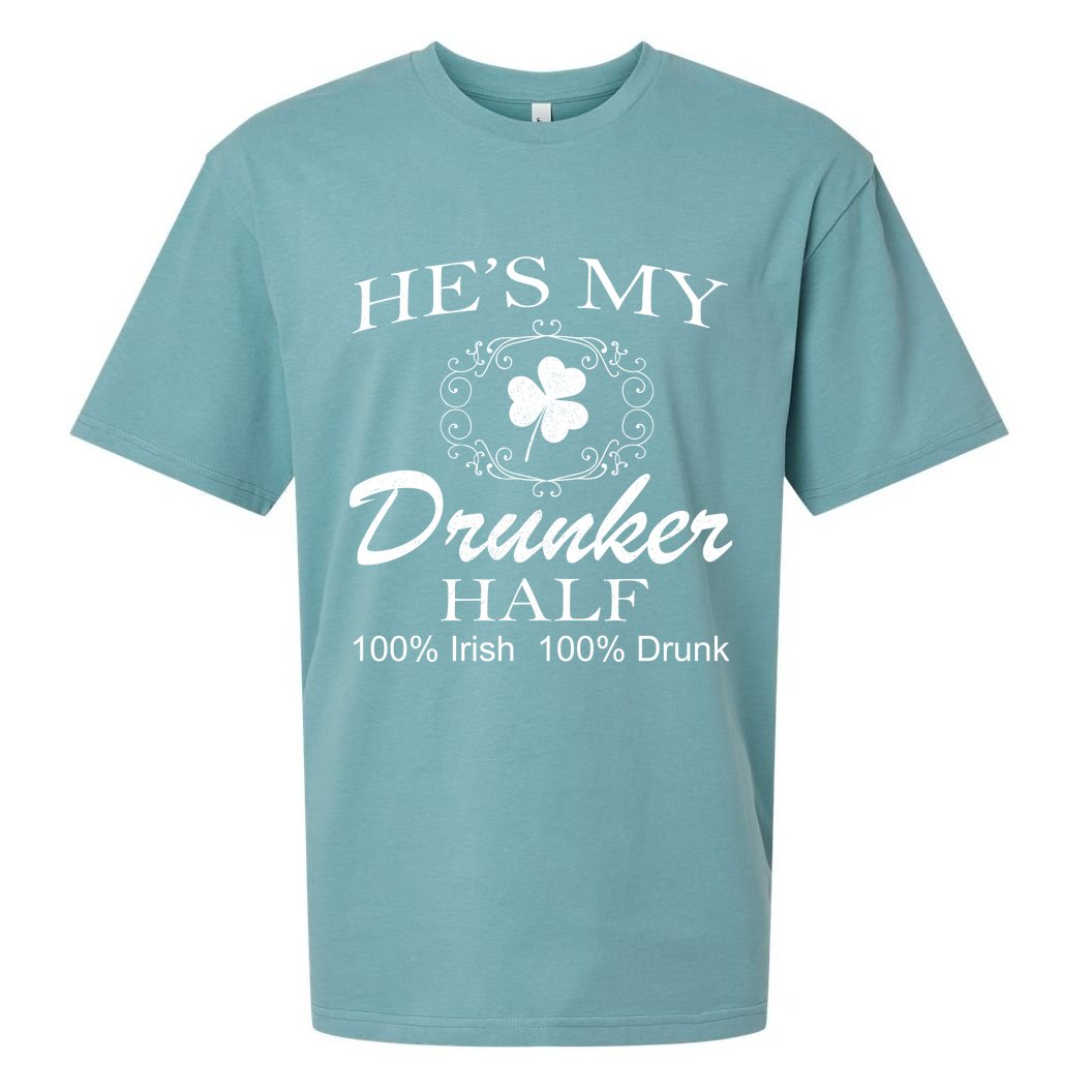 He's My Drunker Half Funny St. Patrick's Day Sueded Cloud Jersey T-Shirt