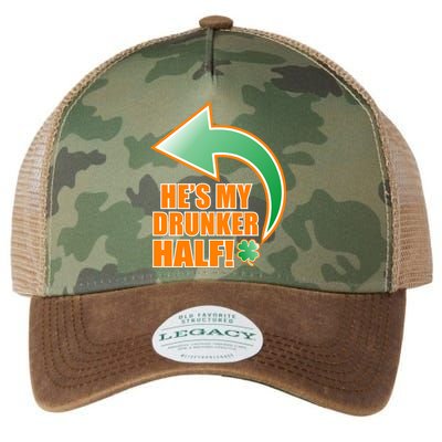 He's My Drunker Half Funny St. Patrick's Day Drinking Legacy Tie Dye Trucker Hat