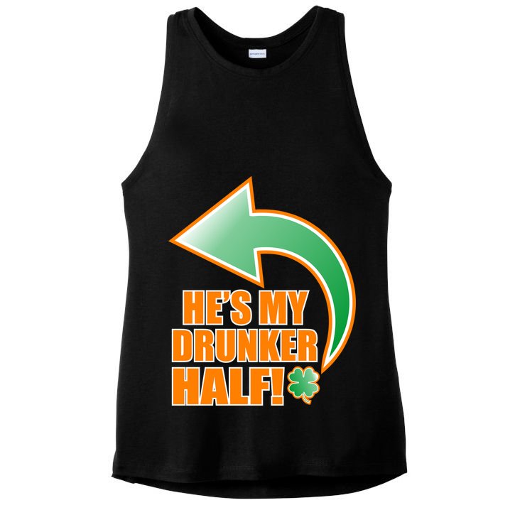 He's My Drunker Half Funny St. Patrick's Day Drinking Ladies PosiCharge Tri-Blend Wicking Tank