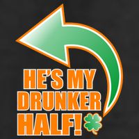 He's My Drunker Half Funny St. Patrick's Day Drinking 7 Panel Mesh Trucker Snapback Hat