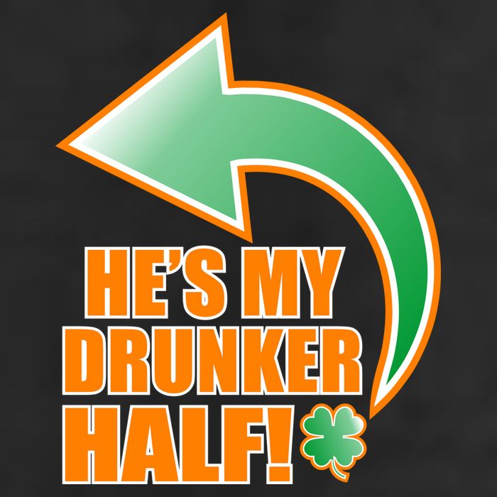 He's My Drunker Half Funny St. Patrick's Day Drinking 7 Panel Mesh Trucker Snapback Hat