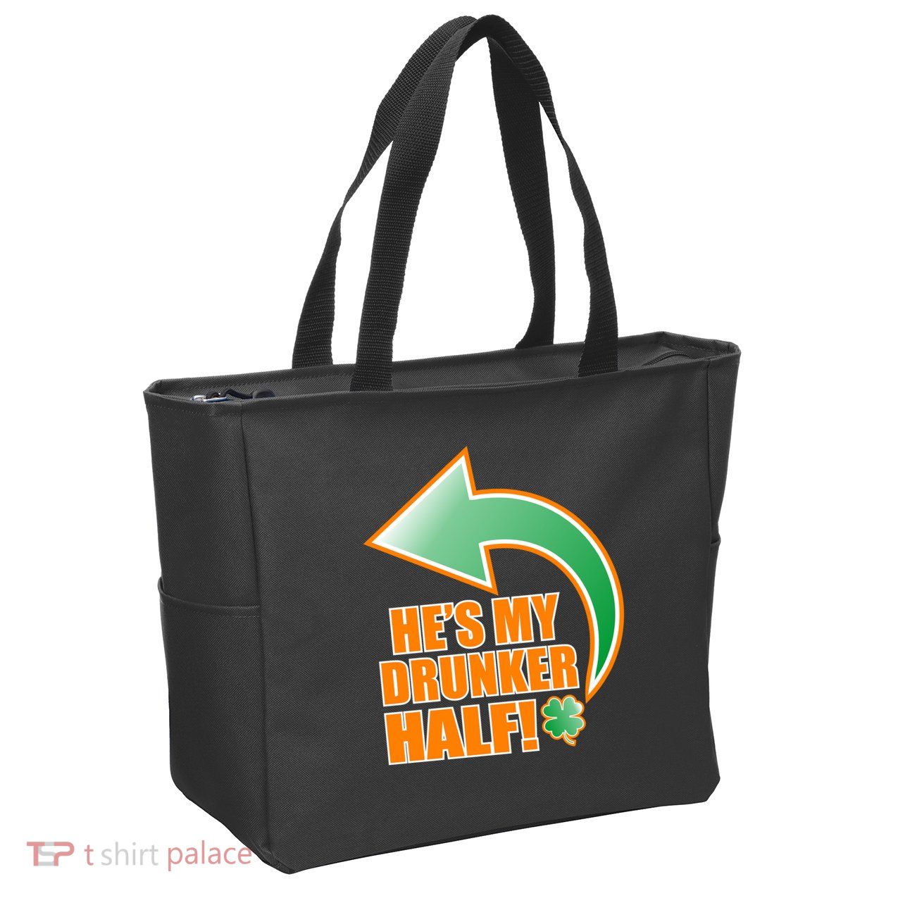 He's My Drunker Half Funny St. Patrick's Day Drinking Zip Tote Bag