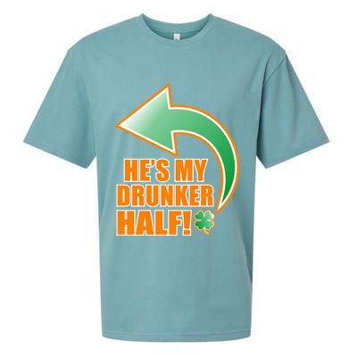 He's My Drunker Half Funny St. Patrick's Day Drinking Sueded Cloud Jersey T-Shirt