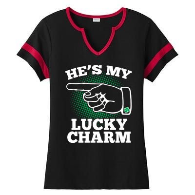 He's My Lucky Charm St Patrick's Day Matching Couples Ladies Halftime Notch Neck Tee