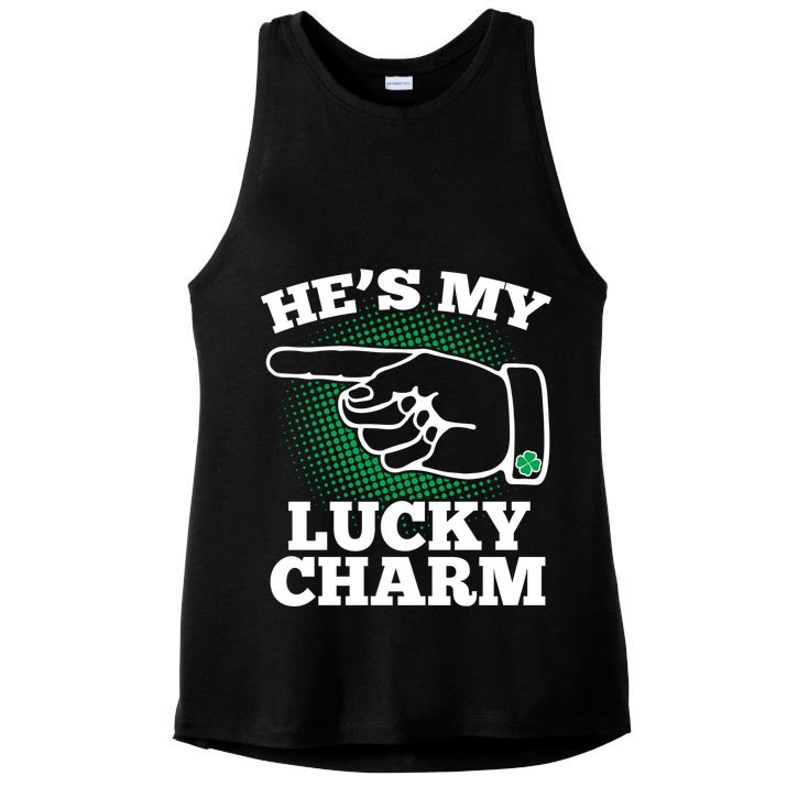 He's My Lucky Charm St Patrick's Day Matching Couples Ladies PosiCharge Tri-Blend Wicking Tank