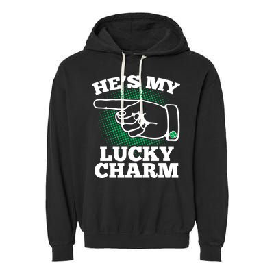 He's My Lucky Charm St Patrick's Day Matching Couples Garment-Dyed Fleece Hoodie