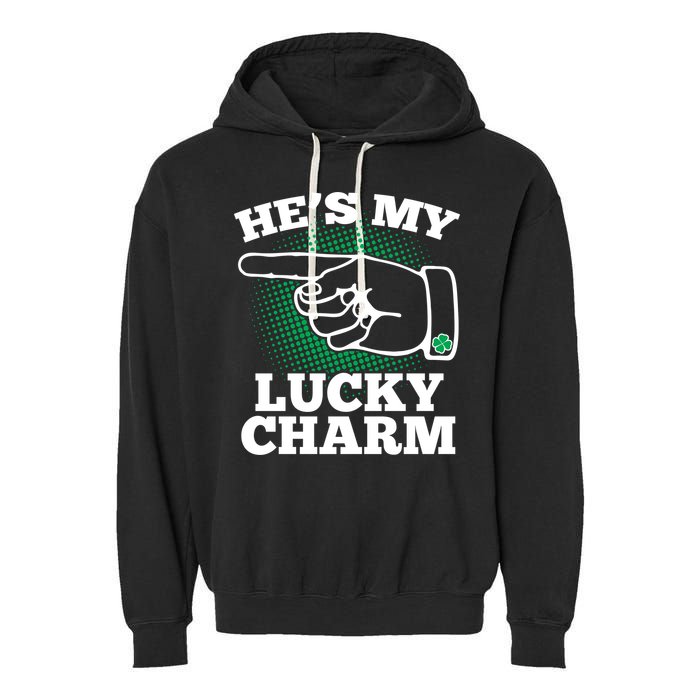 He's My Lucky Charm St Patrick's Day Matching Couples Garment-Dyed Fleece Hoodie