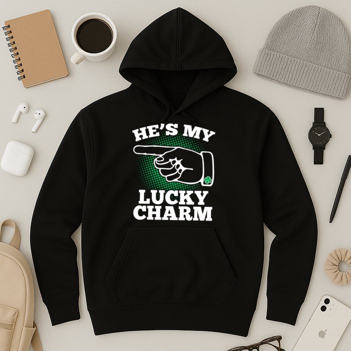 He's My Lucky Charm St Patrick's Day Matching Couples Hoodie