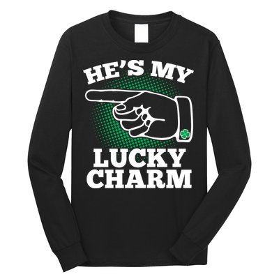 He's My Lucky Charm St Patrick's Day Matching Couples Long Sleeve Shirt