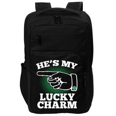He's My Lucky Charm St Patrick's Day Matching Couples Impact Tech Backpack