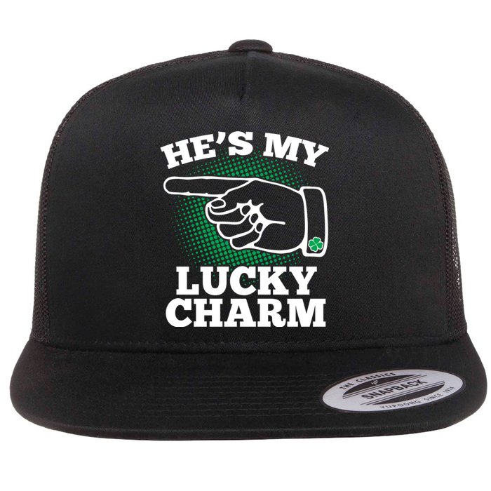 He's My Lucky Charm St Patrick's Day Matching Couples Flat Bill Trucker Hat