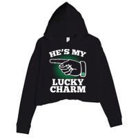 He's My Lucky Charm St Patrick's Day Matching Couples Crop Fleece Hoodie