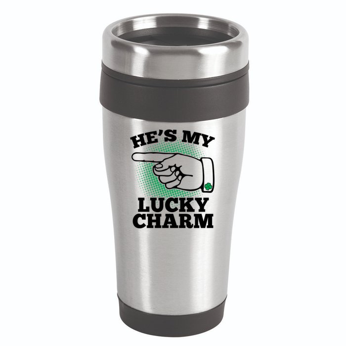 He's My Lucky Charm St Patrick's Day Matching Couples 16oz Travel Tumbler