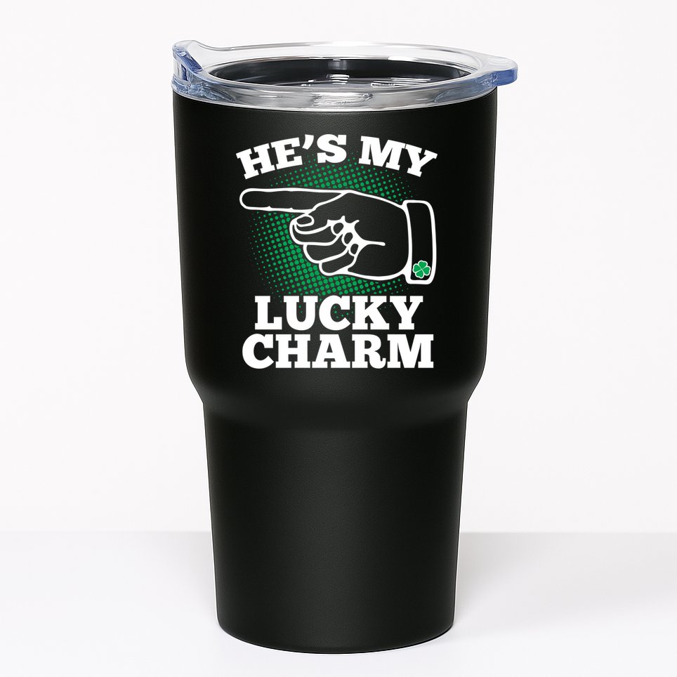 He's My Lucky Charm St Patrick's Day Matching Couples Tumbler