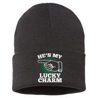 He's My Lucky Charm St Patrick's Day Matching Couples Sustainable Knit Beanie