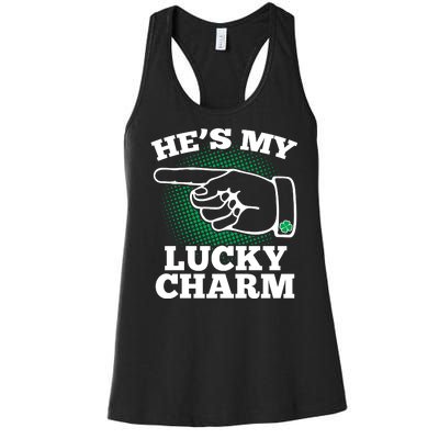 He's My Lucky Charm St Patrick's Day Matching Couples Women's Racerback Tank