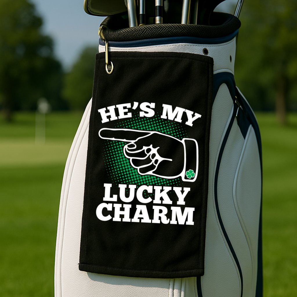 He's My Lucky Charm St Patrick's Day Matching Couples Golf Towel