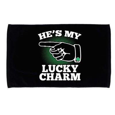 He's My Lucky Charm St Patrick's Day Matching Couples Microfiber Hand Towel