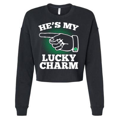He's My Lucky Charm St Patrick's Day Matching Couples Cropped Pullover Crew