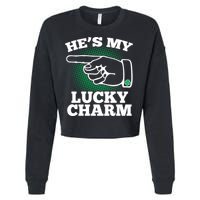 He's My Lucky Charm St Patrick's Day Matching Couples Cropped Pullover Crew