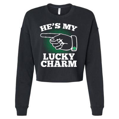 He's My Lucky Charm St Patrick's Day Matching Couples Cropped Pullover Crew