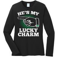 He's My Lucky Charm St Patrick's Day Matching Couples Ladies Long Sleeve Shirt