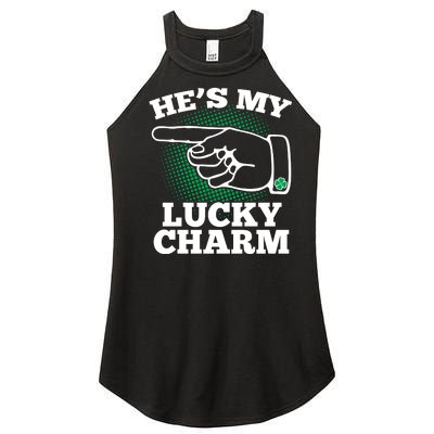 He's My Lucky Charm St Patrick's Day Matching Couples Women's Perfect Tri Rocker Tank