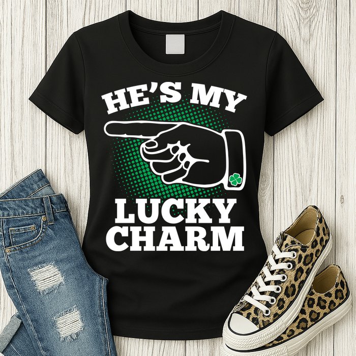 He's My Lucky Charm St Patrick's Day Matching Couples Womens T-Shirt