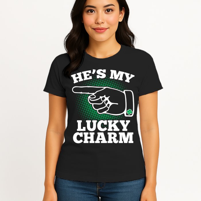 He's My Lucky Charm St Patrick's Day Matching Couples Womens T-Shirt