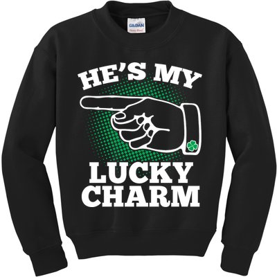 He's My Lucky Charm St Patrick's Day Matching Couples Kids Sweatshirt