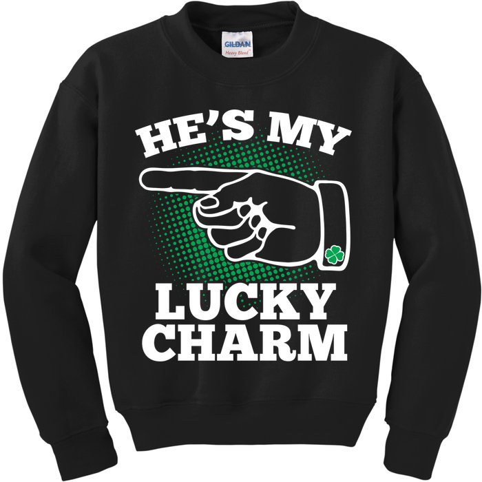 He's My Lucky Charm St Patrick's Day Matching Couples Kids Sweatshirt