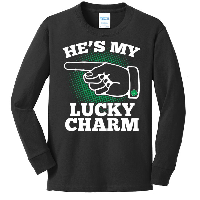 He's My Lucky Charm St Patrick's Day Matching Couples Kids Long Sleeve Shirt