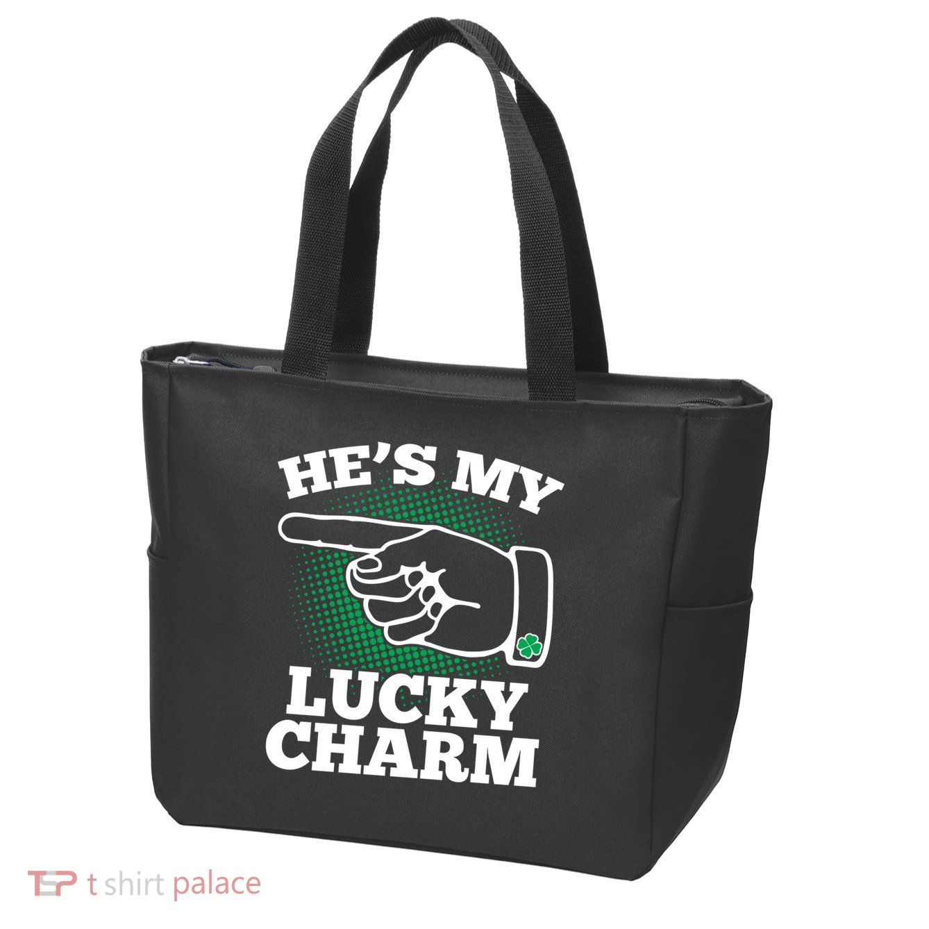 He's My Lucky Charm St Patrick's Day Matching Couples Zip Tote Bag