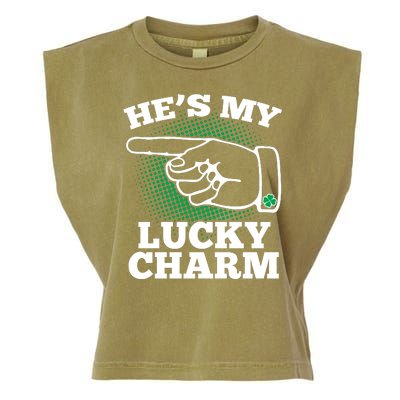 He's My Lucky Charm St Patrick's Day Matching Couples Garment-Dyed Women's Muscle Tee