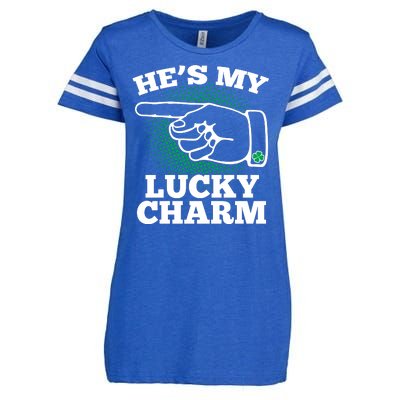 He's My Lucky Charm St Patrick's Day Matching Couples Enza Ladies Jersey Football T-Shirt