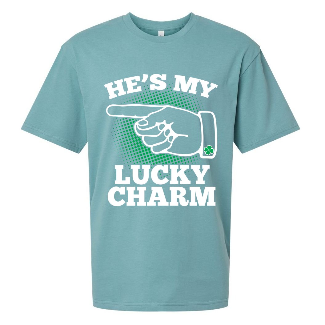 He's My Lucky Charm St Patrick's Day Matching Couples Sueded Cloud Jersey T-Shirt