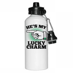 He's My Lucky Charm St Patrick's Day Matching Couples Aluminum Water Bottle