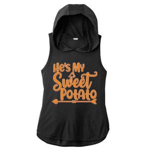 He's My Sweet Potato Ladies PosiCharge Tri-Blend Wicking Draft Hoodie Tank