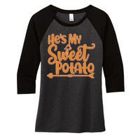 He's My Sweet Potato Women's Tri-Blend 3/4-Sleeve Raglan Shirt