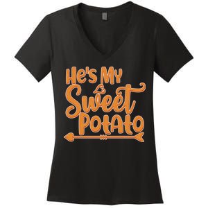 He's My Sweet Potato Women's V-Neck T-Shirt