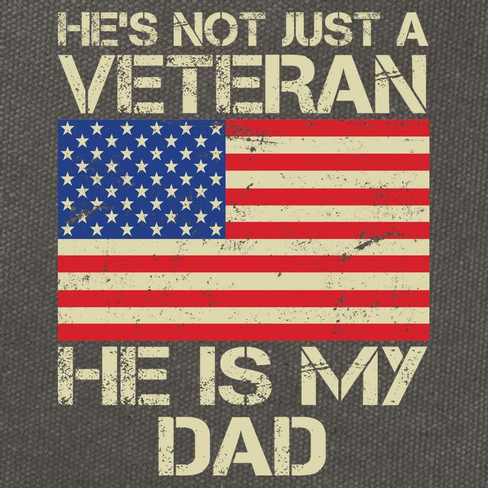 He's Not Just A Veteran Dad He Is My Dad Cotton Canvas Backpack