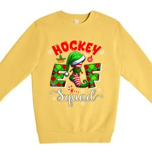 Hockey Elf Squad Christmas Player Team Sports Lover Cool Gift Premium Crewneck Sweatshirt