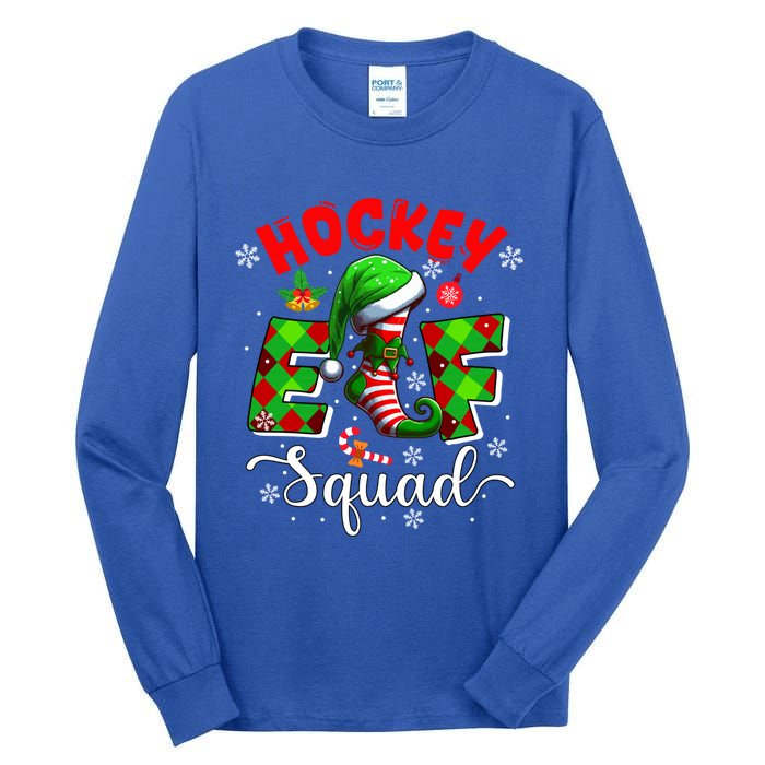 Hockey Elf Squad Christmas Player Team Sports Lover Cool Gift Tall Long Sleeve T-Shirt