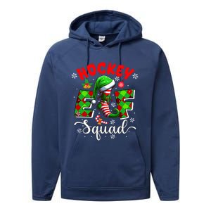 Hockey Elf Squad Christmas Player Team Sports Lover Cool Gift Performance Fleece Hoodie