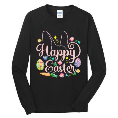 Happy Easter Sayings Egg Bunny Tall Long Sleeve T-Shirt