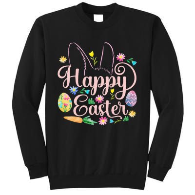 Happy Easter Sayings Egg Bunny Tall Sweatshirt